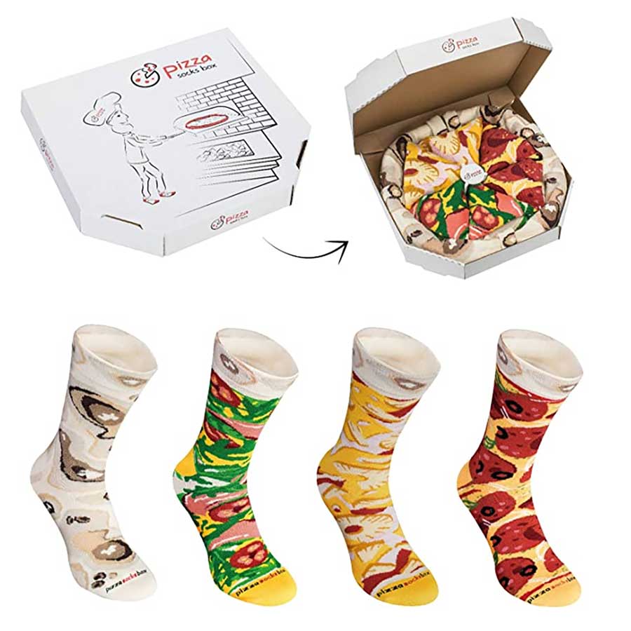 Pizza-Socken-Schachtel