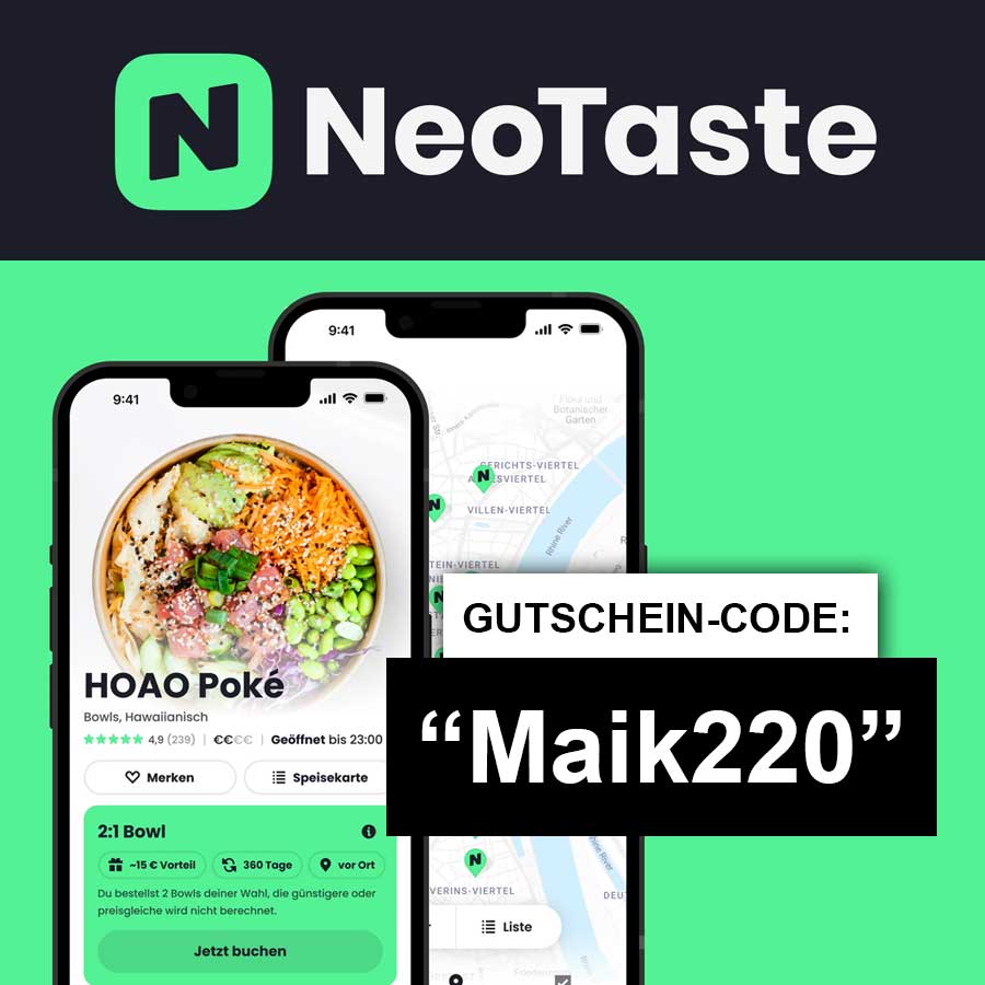 Gratismonat NeoTaste (lokale Food-Gutscheine)