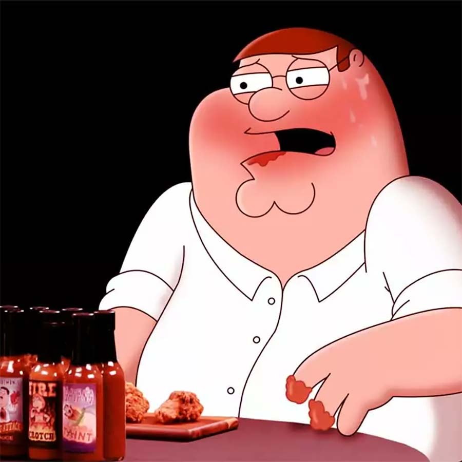 Peter Griffin bei „Hot Ones“